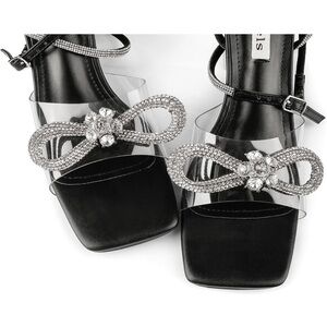 Black and Silver High Heels with bling